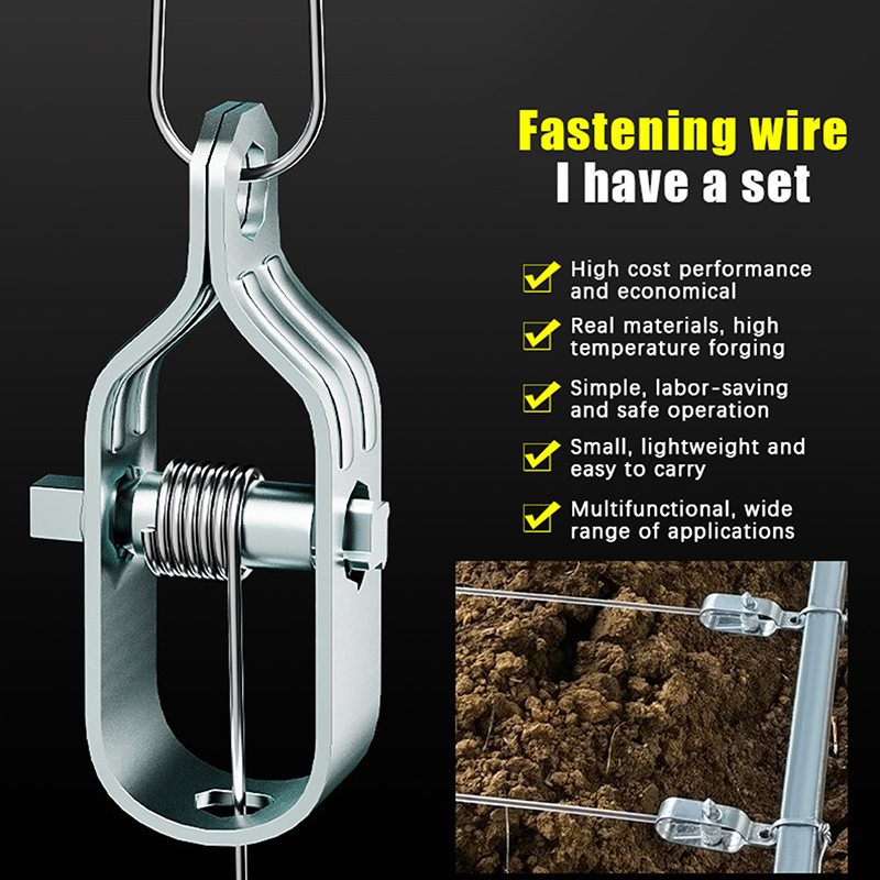 Gardening Tools Heavy Duty - 5個入り高耐久スチールワイヤーロープタイトナーキット – 庭のフェンス、ケーブル、スリング用の調整可能なテンションツール、亜鉛メッキ加工で耐久性があります。