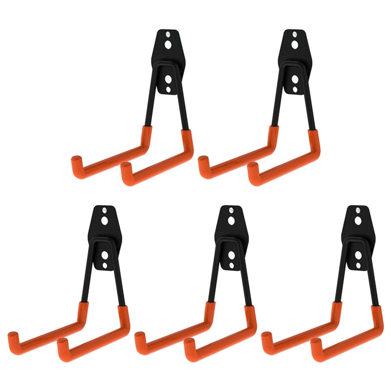 Gardening Tools Deals - 【大特価】壁掛け式5個入り頑丈な金属フック、ガレージバイクフックセット、滑り止め収納ラック、ガーデンツールや家庭用に最適
