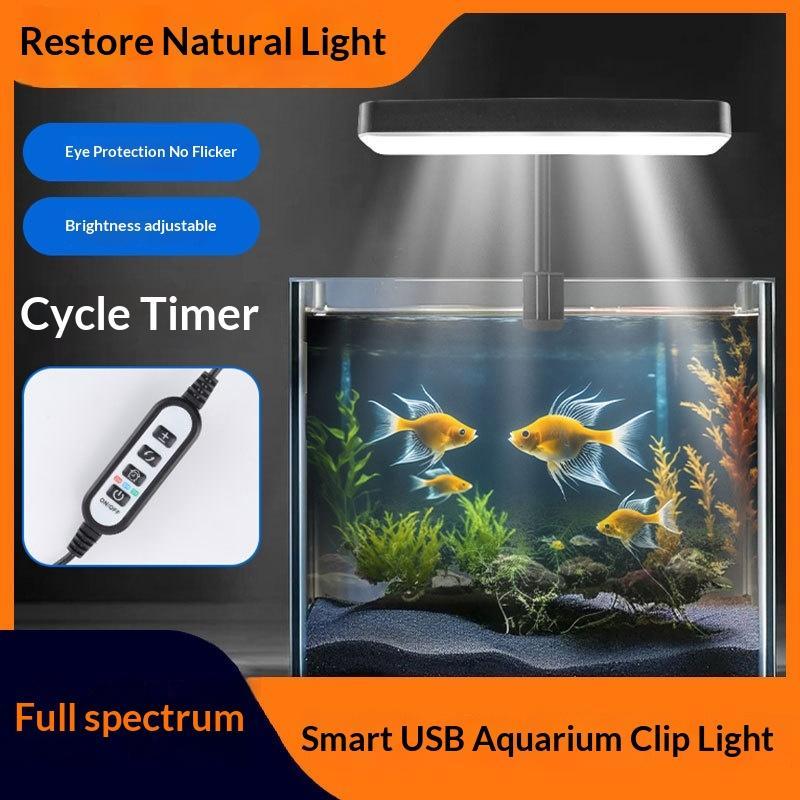 Led Grow Light - フルスペクトルLED水槽ライト 360度調整可能 タイマー付き 水草育成ライト