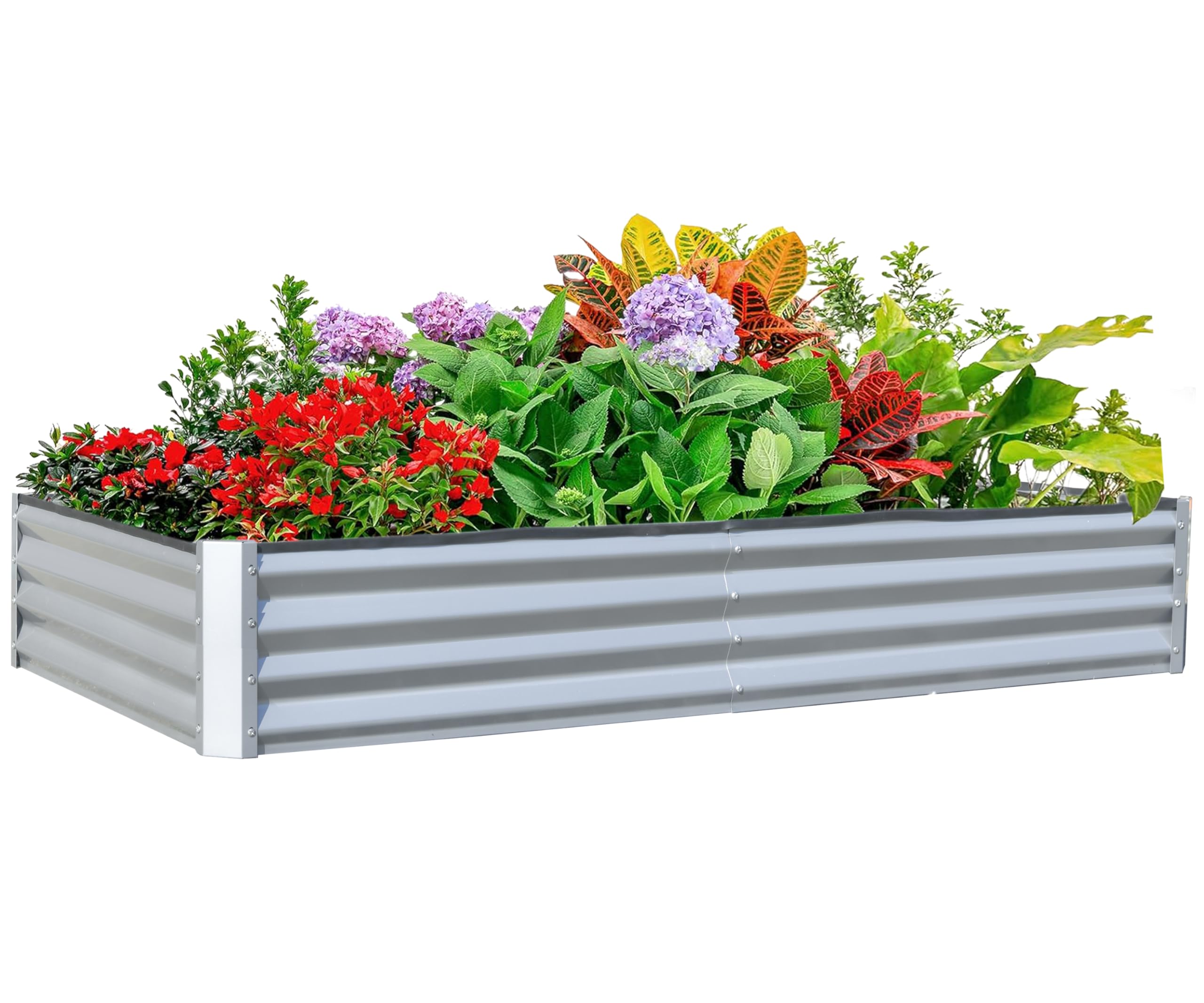 6x3x1フィートの亜鉛メッキ仕上げの高床式菜園、屋外プラン - Raised Bed Planter Box のレビューと価格