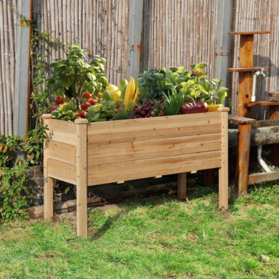 幅1.2m×奥行き0.4mの杉材製プランターボックス（高さ調 - Raised Bed Planter Box のレビューと価格