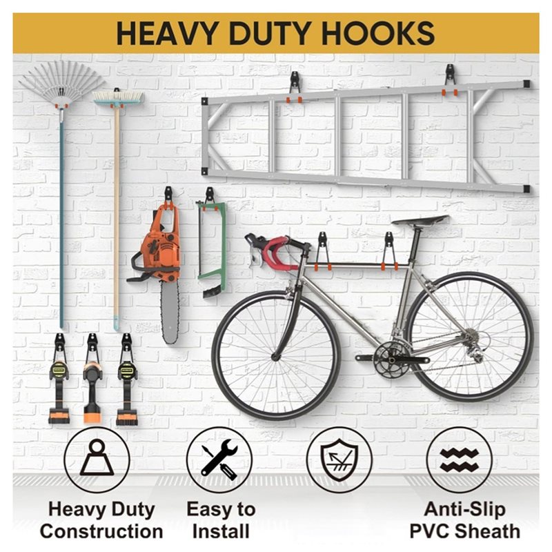 【大特価】壁掛け式5個入り頑丈な金属フック、ガレージバイクフ - Gardening Tools Deals のレビューと価格