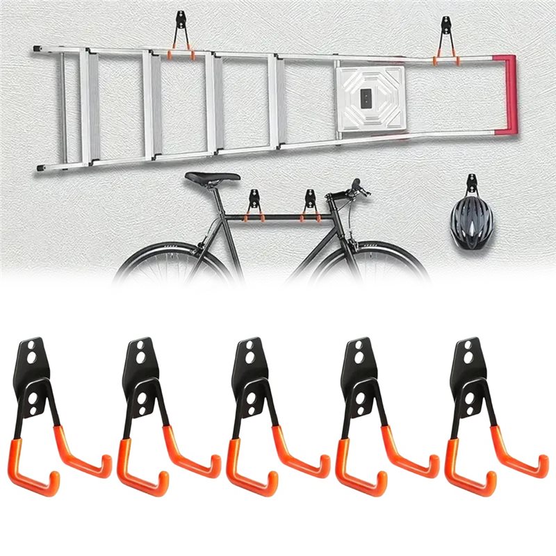 【大特価】壁掛け式5個入り頑丈な金属フック、ガレージバイクフ - Gardening Tools Deals のレビューと価格