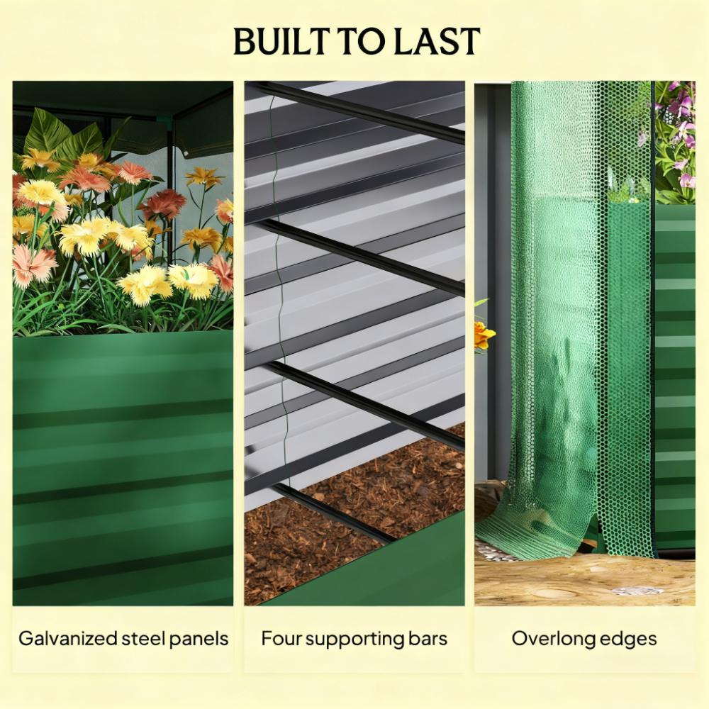 底が開いた高床式菜園、亜鉛メッキ鋼製プランターボックス、作物 - Raised Bed Planter Box のレビューと価格
