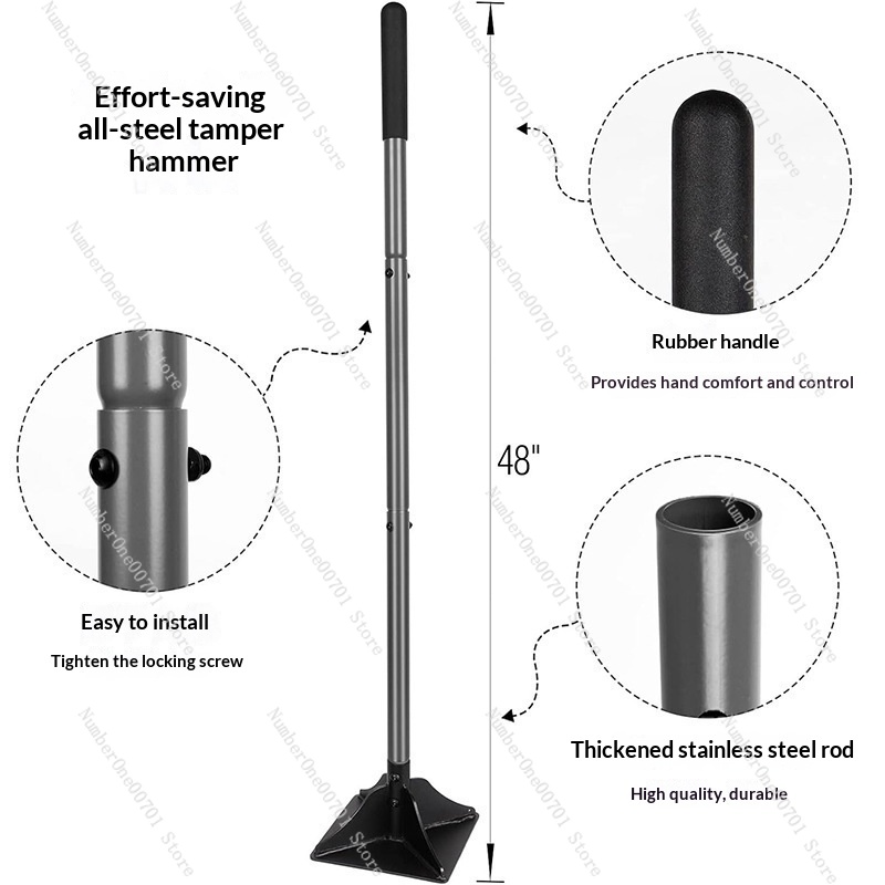 取り外し可能なスチール製ガーデンタンパー、地面圧縮機、平面土 - Gardening Tools And Uses のレビューと価格