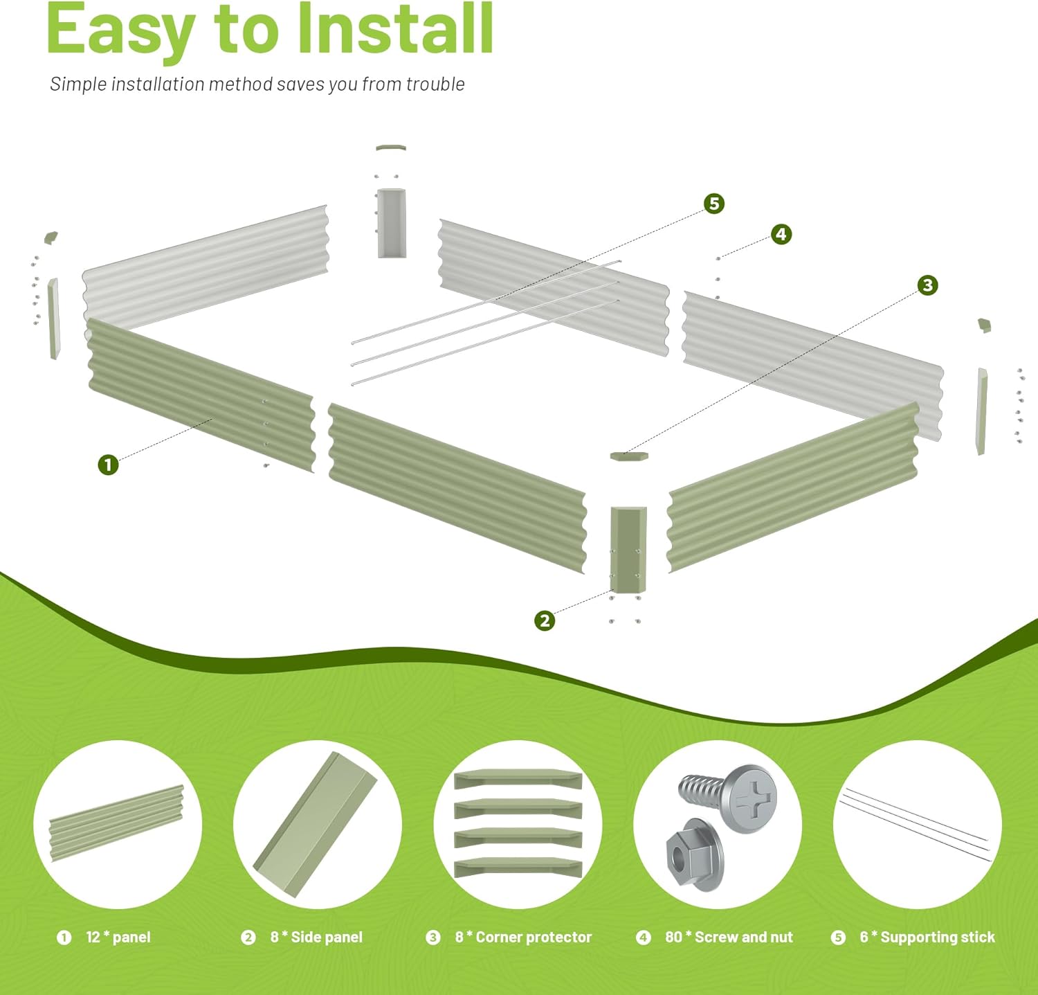 屋外野菜栽培用金属製高床式菜園、亜鉛メッキ鋼、8x4x1フィ - Raised Bed Planter Box のレビューと価格