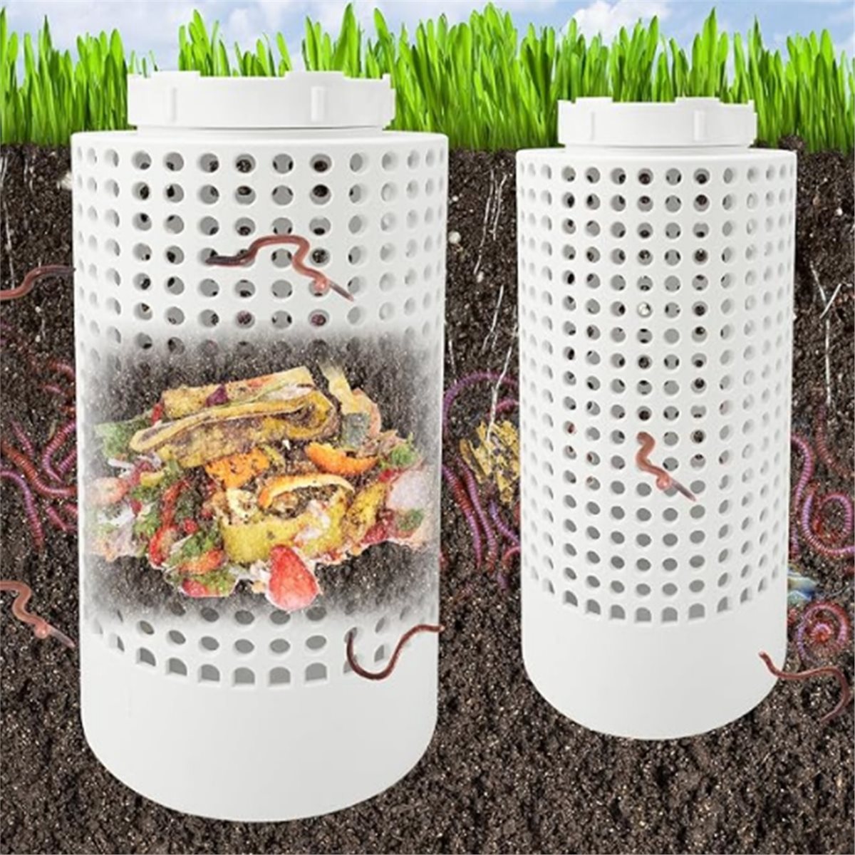 ウェルカムディール-2個入り地中用ミミズコンポスター、高床式 - Gardening Tools Deals のレビューと価格