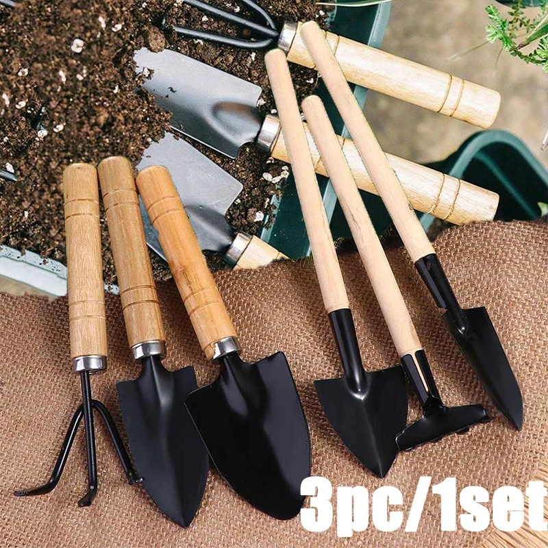 3PC/1セットミニガーデニングツールセットポータブル小型ガ - Gardening Tools Rake のレビューと価格