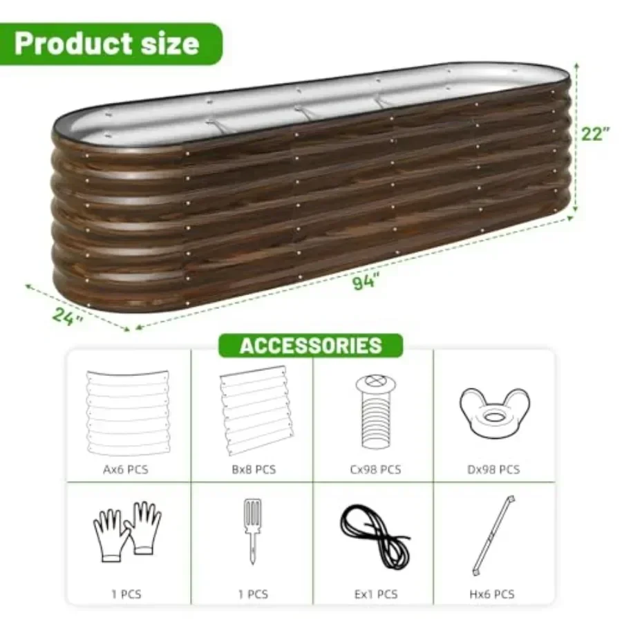 亜鉛メッキ鋼製プランターボックス2個セット - 野菜、花、ハ - Raised Bed Planter Box のレビューと価格