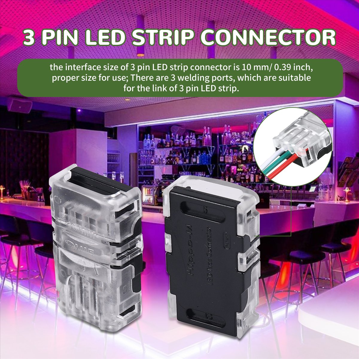 互換性のある11個の調整可能な3ピンLEDストリップコネクタ - Led Grow Light のレビューと価格